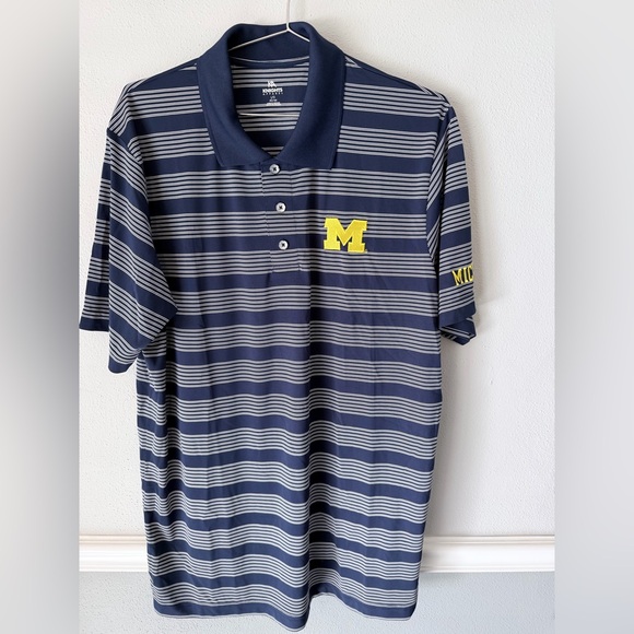 Knights Apparel Other - Knights‎ Apparel Michigan Wolverines Pro Edge Polo Shirt Large Navy White NWT